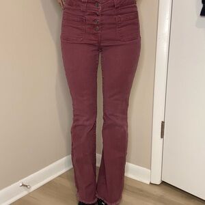 Burgundy Flare Jeans